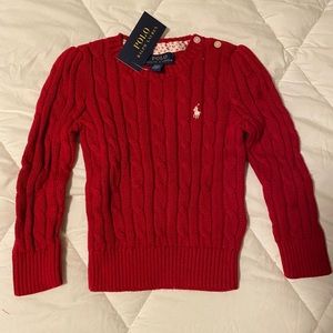 Ralph Lauren NWT 2t girls toddler red sweater